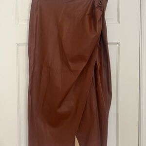 Jason Wu Brown Faux Leather Women's Skirt